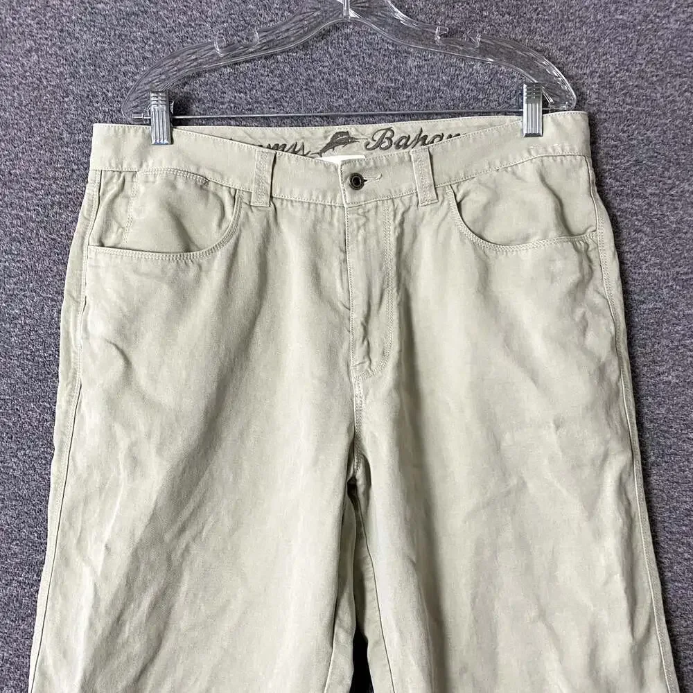 Tommy Bahama Men’s Size 36x32  Beige Relaxed Straight Leg Lyocell Chino Pants